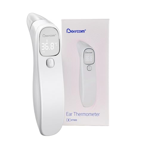 Berrcom Fieberthermometer Stirn-und Ohrthermometer Digitales Medizinisches Thermometer Kontaktlos Infrarot Stirnthermometer für Baby, Erwachsen mit Fieberalarm, °C/°F Schalter, sofort Ablesung von Berrcom