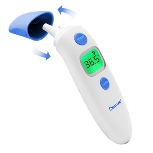 Berrcom Stirn-und Ohrthermometer Fieberthermometer Digitales Ohrthermometer Kontaktlos Infrarot Medizinisches Thermometer für Baby, Erwachsen mit Fieberalarm, sofort Ablesung, Speicherfunktion von Berrcom