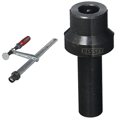 Bessey Spannelement mit fixer Ausladung TW16 200/100 (2K-Kunststoffgriff) & Werkbank-Adapter TW16AW20 von Bessey