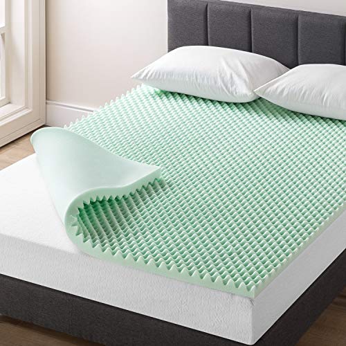 Best Price Mattress 5,1 cm Eierkiste Memory-Schaum-Matratzenauflage mit beruhigender Aloe-Infusion, CertiPUR-US-Zertifiziert, Queensize, Grün von Best Price Mattress