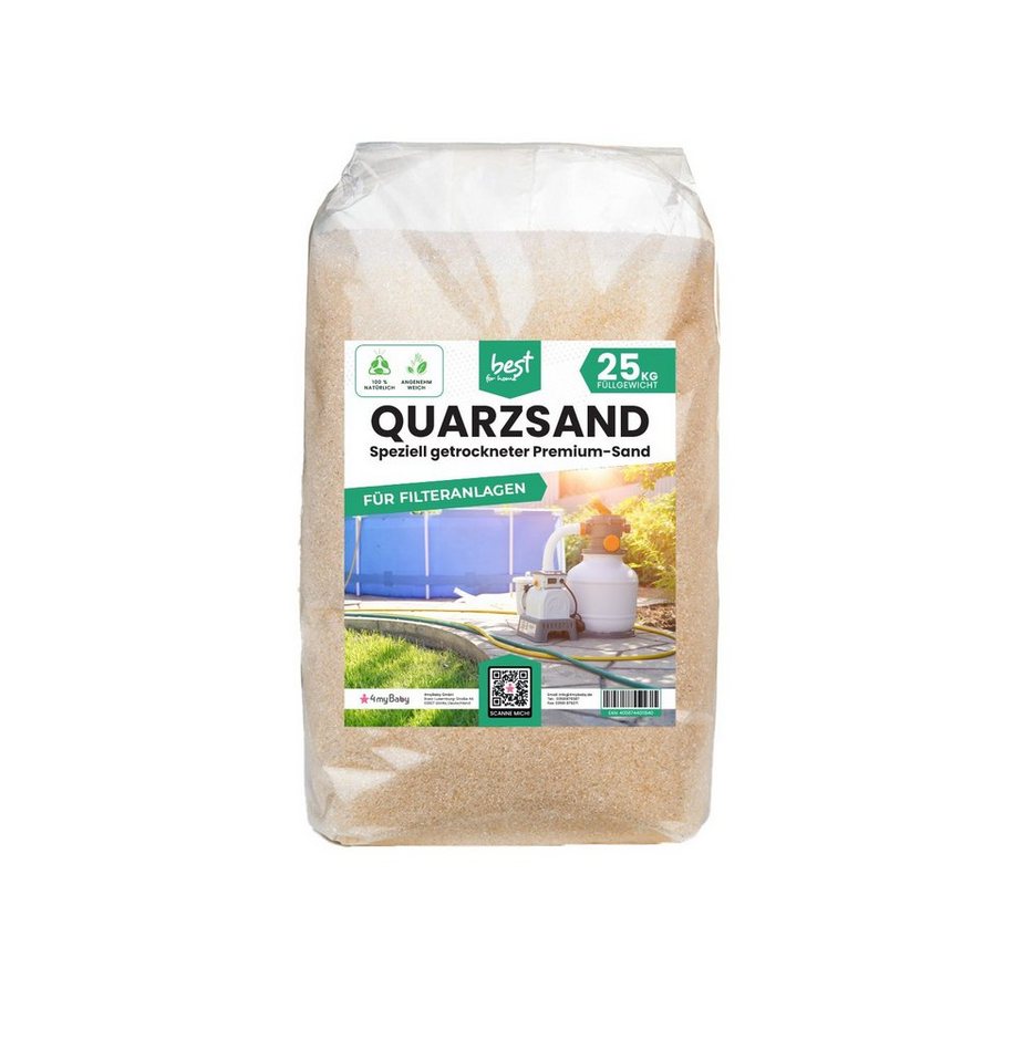 Best for Garden Quarzsand für Sandfilteranlage, feinkörniger Filtersand (0,4-0,8mm) (Ideal für Pool, Schwimmbad, Swimmingpool), – Hochwertiger Sand für Filteranlagen. von Best for Garden