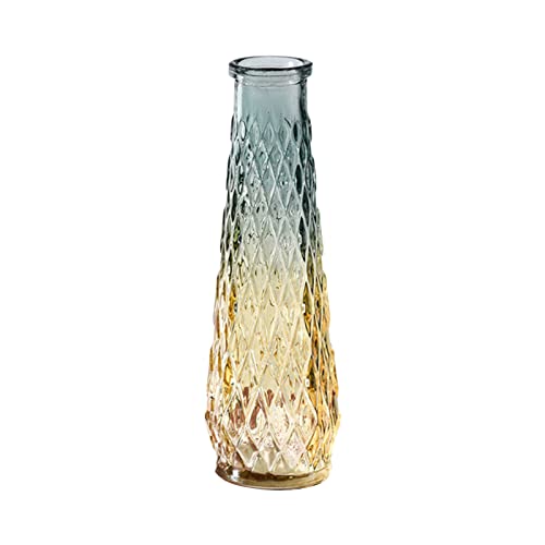 Niedliche Vase, Kleine Glasvasen für Blumen, Kleine Vasen, Große Glasknospenvasen, Vintage-Glasflaschen Als Tafelaufsatz, Farbverlaufsglas und Geprägte Mini-Glasflaschen für die(Stil4) von BestAlice