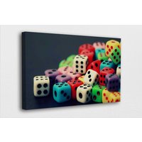 Spielzimmer Wand Kunst Leinwand - Bunte Würfel Spiel Poster/Geschenk/Gedruckte Bilder Dekoration Poster Oder Canvas Bereit Zum Aufhängen von BestCanvasEver