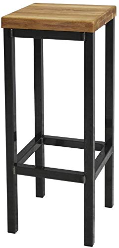 1 Original-BestLoft® Barhocker New York Handmade Industriedesign Loft Stahl Holz Eiche massiv (Hell Natur, 78cm) von BestLoft.de