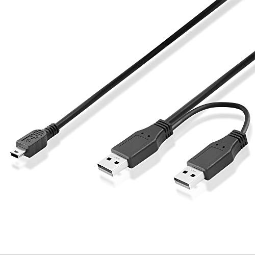 BestPlug 1 Meter Y 2.0 USB Kabel Verteiler Splitter Weiche, 2 USB A-Stecker auf 1 Mini USB B-Stecker, High Speed, Schwarz (verbesserte Version 4.81) von BestPlug