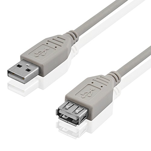 BestPlug 2 Meter 2.0 USB Kabel, USB A-Stecker männlich auf USB A-Buchse Kupplung weiblich, High Speed, Grau (verbesserte Ausführung v3.02) von BestPlug