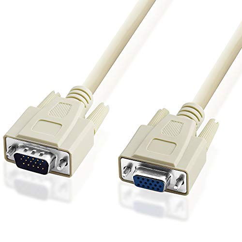 BestPlug 2 Meter D-SUB Kabel, S-VGA Stecker männlich auf S-VGA Buchse Kupplung weiblich, HD, Grau von BestPlug