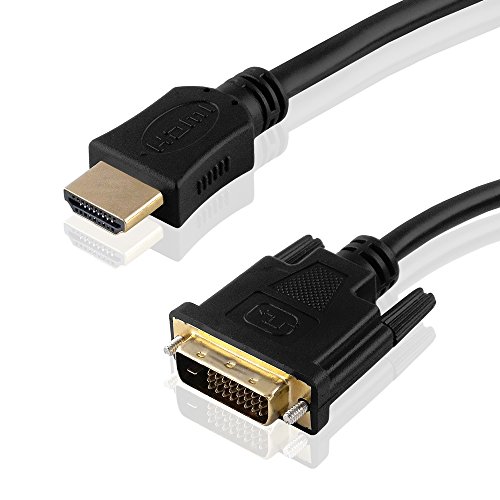 BestPlug 2 Meter DVI HDMI Kabel, DVI-D 24+1 Stecker auf HDMI Stecker vergoldet, geeignet für HD FullHD, Schwarz von BestPlug