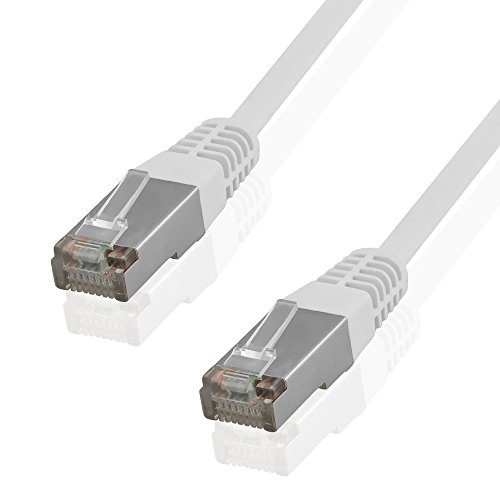 BestPlug 50cm DSL Internet Netzwerk Kabel, RJ45-Stecker auf RJ45-Stecker, CAT.5e, FTP, Weiss (verbesserte Ausführung) von BestPlug