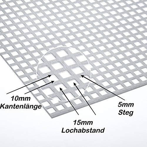 Stahl Verzinkt Lochblech QG10-15 Stahl 2 mm dick Wunschzuschnitt nach Maß (1000 mm x 500 mm) von Bestell_dein_lochblech