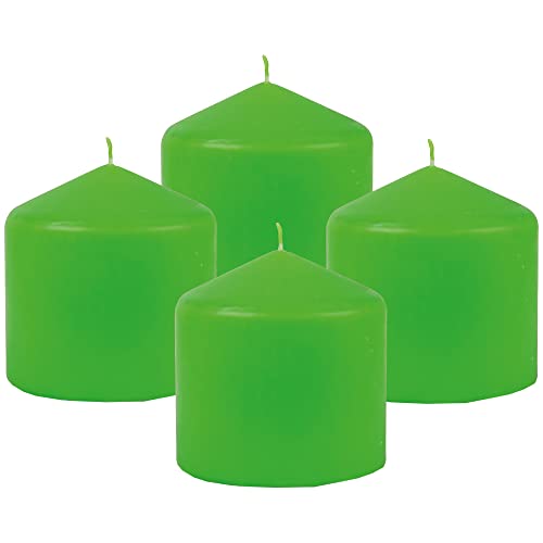 Bestgoodies Stumpenkerzen Wachskerzen Ø8cm x 8cm (4er Pack) Limette - Lange Brenndauer, Hergestellt in EU, Kerzen Blockkerzen - Wachs Stumpen von Bestgoodies