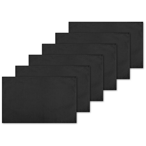 Bestlivings 6er Set Tischsets Platzset Tischuntersetzer Platzdeckchen Tischdeko Tischmatte Essensunterlage Maße 30x45 cm, Farbe: schwarz - Jet Black von Bestlivings