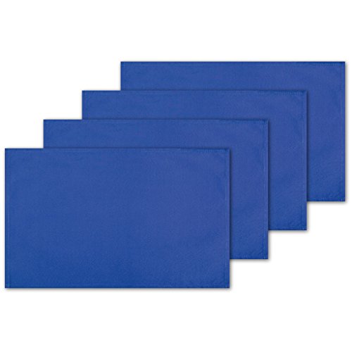 Bestlivings 4er Set Tischsets Platzset Tischuntersetzer Platzdeckchen Tischdeko Tischmatte Essensunterlage Maße 30x45 cm, Farbe: blau - Royalblau von Bestlivings