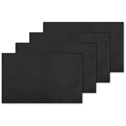 Bestlivings 4er Set Tischsets Platzset Tischuntersetzer Platzdeckchen Tischdeko Tischmatte Essensunterlage Maße 30x45 cm, Farbe: schwarz - Jet Black von Bestlivings