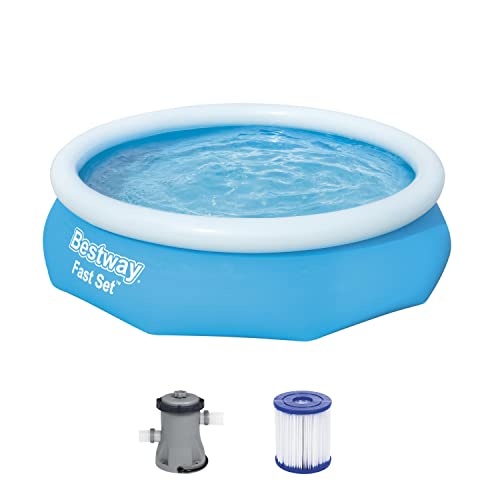 Bestway Fast Set Aufstellpool-Set mit Filterpumpe Ø 305 x 76 cm, blau, rund von Bestway