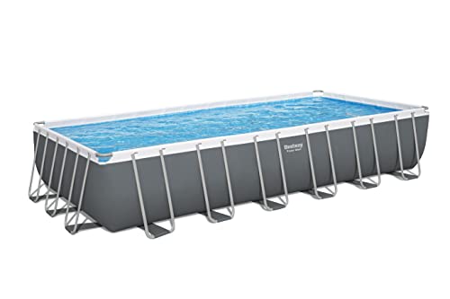 Bestway Power Steel Frame Pool Komplett-Set mit Sandfilteranlage 732 x 366 x 132 cm, grau, eckig von Bestway