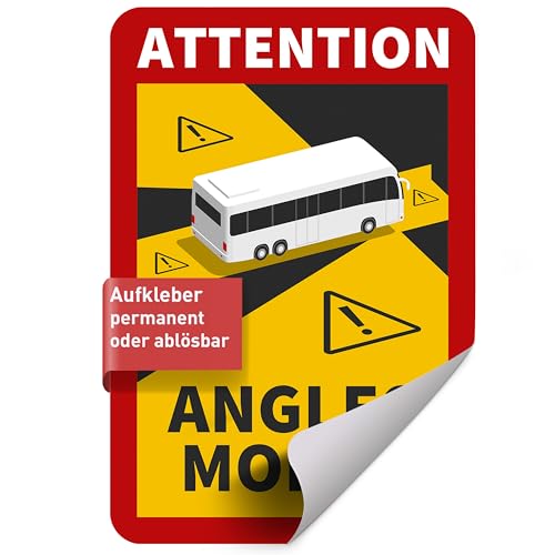 Ablösbare Folie Attention Angles Morts für Bus/Wohnmobil - Non-permanent haftende PVC- Folie 17,0 cm x 25,0 cm - Toter Winkel Warnschild - Hinweisschild - Betriebsausstattung24® von Betriebsausstattung24