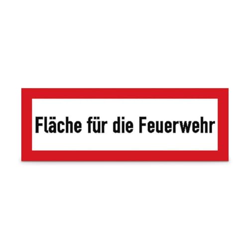 Hinweisschild "Fläche für die Feuerwehr" - BxL: 59,4 x 21,0 cm - Aluminium - DIN 4066-D1 - Brandschutz Schild - Betriebsausstattung24 von Betriebsausstattung24