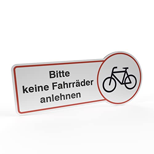 Betriebsausstattung24® Hinweisschild "Bitte keine Fahrräder anlehnen" | Folie, selbstklebend (BxH): 30,0 x 13,0 cm | Befestigungsart: Zum Verkleben | Verbotsschild | Fahrrad Schild von Betriebsausstattung24