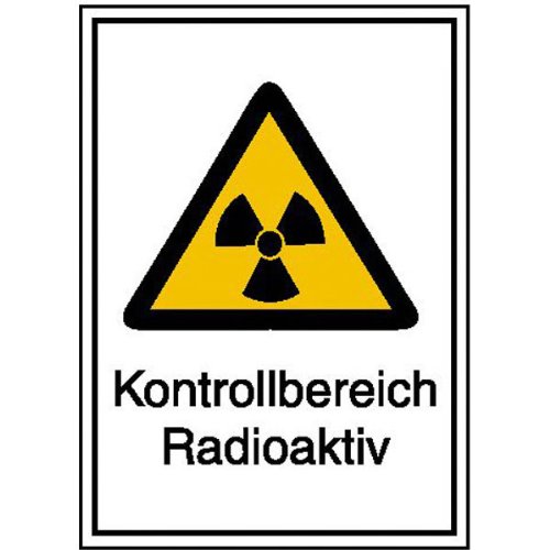 Betriebsausstattung24® Warn-Kombischild „Kontrollbereich Radioaktiv“ | Sicherheitsschild/Warnschild | Betriebssicherheit | Hart-PVC, 14,8 x 21,0cm von Betriebsausstattung24