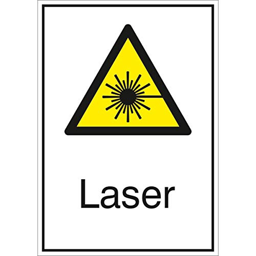 Betriebsausstattung24® Warn-Kombischild „Laser“ | Sicherheitsschild/Warnschild | Betriebssicherheit | Folie, 13,1 x 18,5 cm von Betriebsausstattung24