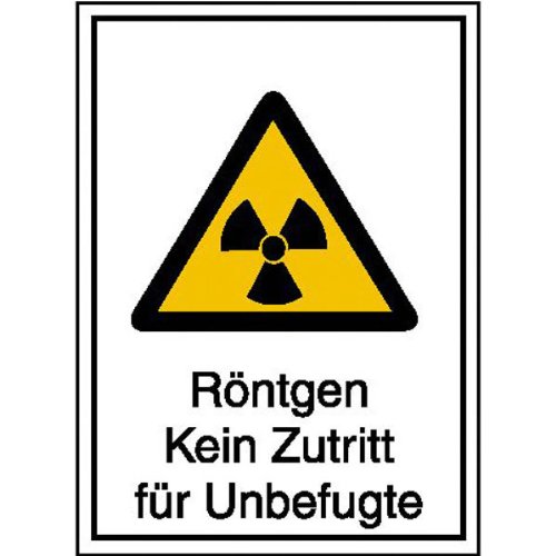 Betriebsausstattung24® Warn-Kombischild „Röntgen - Kein Zutritt für Unbefugte“ | Sicherheitsschild/Warnschild | Betriebssicherheit | Aluinium , 21,0 x 29,7 cm von Betriebsausstattung24