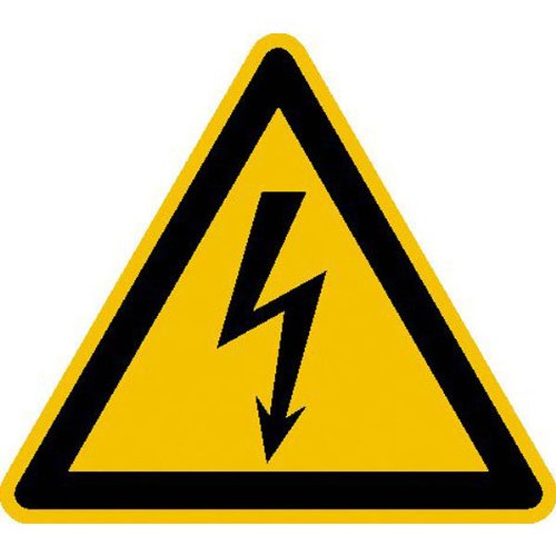 Betriebsausstattung24® Warnschild Warnung vor gefährlicher elektrischer Sapnnung, Alu geprägt, 50 mm von Betriebsausstattung24