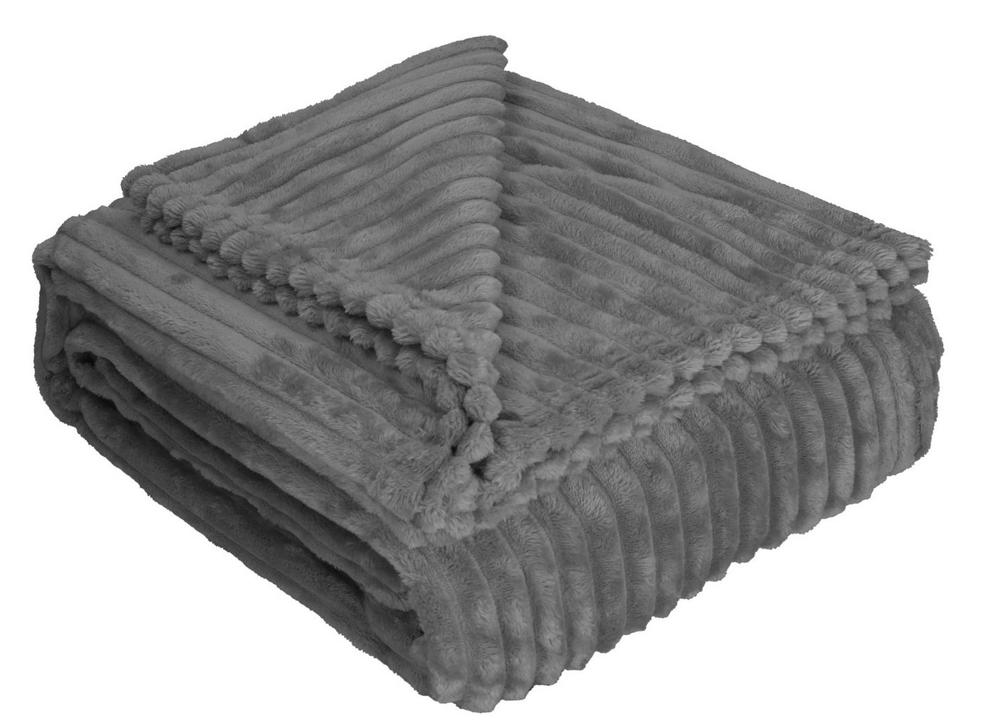 Wohndecke Betz Wohndecke BARI Kuscheldecke Flauschig Cord-Flanell XXL 150x200 cm, Betz, Farbe graphit von Betz