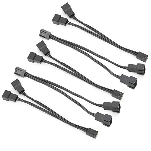 Bewinner 5 Stück 1 Bis 2 Lüfter-Splitter-Kabel, 3-poliges PVC-isoliertes Universal-Verlängerungskabel, Universal-Ersatzlüfter-CPU-Splitter-Kabel, Fan Divis-Verlängerungs-Stromkabel von Bewinner