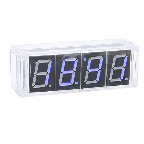 Bewinner DIY LED-Uhr-Kit, Automatische Zeit- und Temperaturanzeige, Elektronische Uhr für Enthusiasten (Blau) von Bewinner