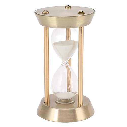 Metall Sanduhr Sanduhr, Vintage Weiße Sand Uhr 60 Min,Retro Messing eine Stunde Glas Sandglas für Geschenke, Heim, Schreibtisch, Büro Dekor (Bronze) von Bewinner