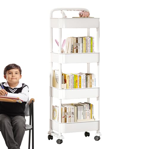 Bexdug Aufbewahrungswagen | Beweglicher Bücherregalwagen,Beweglicher rollender Büropapier-Organizer mit Rollen für Schlafzimmer, Wohnzimmer, Waschküche, Küche von Bexdug