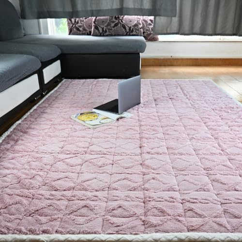 Beyeutao Area Teppich Rose Fluffy Living Teppich 120 x 200 cm Soft Indoor Modern Fluffy Wohnzimmer Teppiche für Mädchen Schlafzimmer Home Decor Kinderzimmer Teppich. von Beyeutao