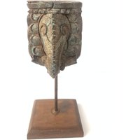 Kerzenständer Aus Holz | Ganesha Lord Ganesh| Kerzenständer| Eisen Wohnkultur Elefant| Kerze| Handarbeit von Bharatkakhazana