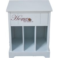 Kommode 1 Schublade weiß Schrank Schriftzug Regal Möbel 50 kg Belastbarkeit BHP B421369 Home von Bhp