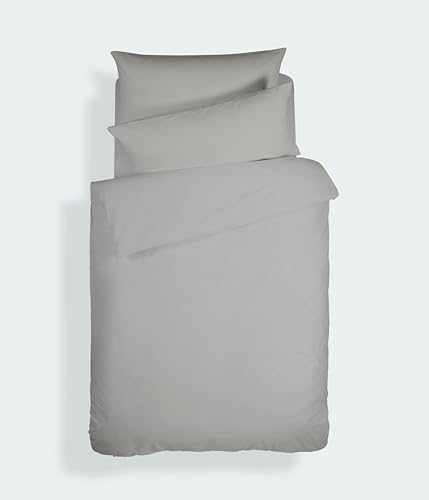 Plain Dyed Cotton Percale Dark Grey 200 TC Duvet Set 160 x 220 cm - 50 x 80 cm von Bianca Cotton Soft