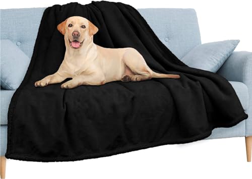 Bibykivn wasserdichte Hundedecke, Waschbare Hundematte Haustier Warme Hundebett, Katzen Decke Mit Super Softe Weiche Zweiseitige Material Haustier für Hundebett Sofa und Couch (Schwarz, 100×145CM) von Bibykivn