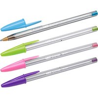 BIC Kugelschreiber Cristal Fun transparent Schreibfarbe farbsortiert, 4 St. von Bic