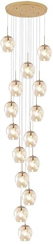 Bidesen Moderne Kristallkronleuchter ， Hohe Decke Langes Regentropfen(Size:15-Light,Color:Champagner) von Bidesen