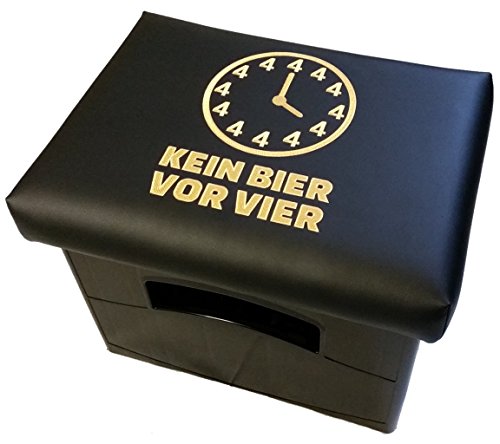 BierEx Design Bierkasten Sitz Bierkastensitz für Bierkiste Hocker schwarz Aufsatz Bierkiste für Stehtisch (Kein Bier vor Vier) von BierEx