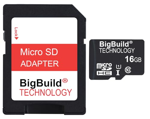 BigBuild Technology 16GB Ultra schnelle 80MB/s Klasse 10 MicroSD Speicherkarte für Philips CVR200/00 DashCam, SD Adapter ist im Lieferumfang enthalten von BigBuild Technology