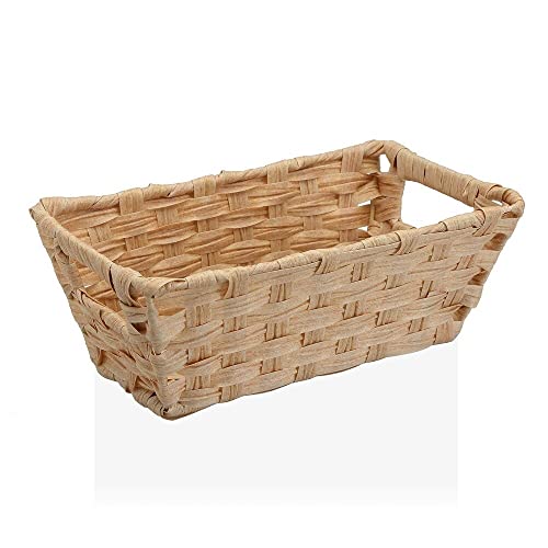 Beige Basket with Polyethylene Handles (17 x 11.5 x 29 cm) von BigBuy Home