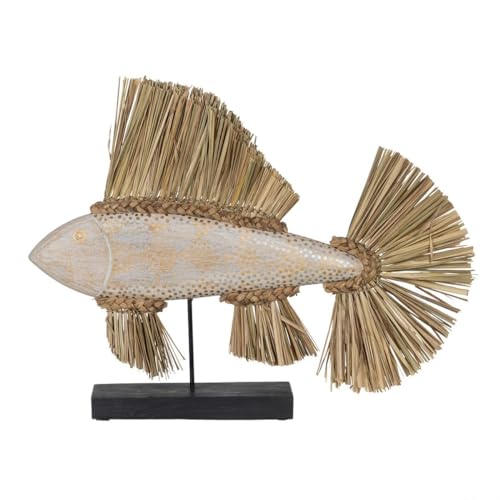 BigBuy Home Dekofigur Weiß Braun Natur Fisch 70 x 12 x 53 cm von BigBuy Home