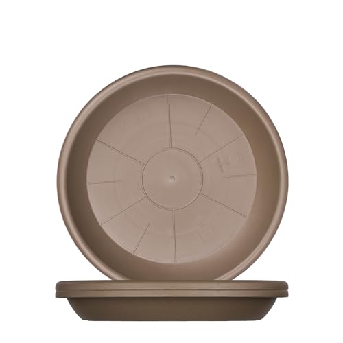 BigDean 3x Blumentopf Untersetzer Ø 44 cm Farbe Taupe Kunststoff Blumenuntersetzer Blumentopfuntersetzer passend zu Ø 45 cm Blumentöpfen von BigDean