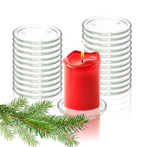 BigDean Kerzenteller 11,5 cm rund - Kerzenständer Kerzenuntersetzer Glas Untersetzer mit Füßchen - für Kerzen bis Ø 8,5cm - Glasuntersetzer Glasteller groß von BigDean