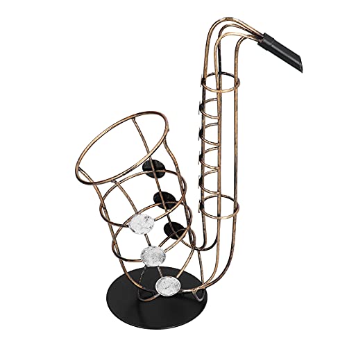BigKing Metall Saxophon Weinregal,Weinflaschenhalter Metallfiguren Saxophon Praktisches Handwerk Dekoration Zubehör von BigKing