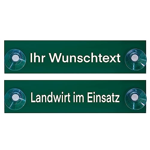 Hinweis Schild Saugnapfschild Landwirt Im Einsatz Gravur Grün Kunststoff 200x50mm von BigTrend24