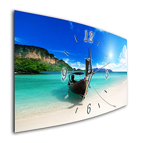 BM Funk Quarz Wanduhr Funkwanduhr Funkwanduhren Funkuhr Funkuhren kein Ticken lautlos geräuschlos leise modern ohne Tickgeräusche groß XXL Wohnzimmer Küche Palmen Meer Strand Boot 6853-1a BM Funk Quarz Wanduhr Funkwanduhr Funkwanduhren Funkuhr Funkuhren kein Ticken lautlos geräuschlos leise modern ohne Tickgeräusche groß XXL Wohnzimmer Küche Palmen Meer Strand Boot 6853-1a von Bilder-Manufaktur