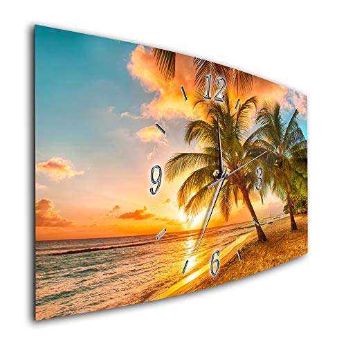 BM Funk Quarz Wanduhr Funkwanduhr Funkwanduhren Funkuhr Funkuhren kein Ticken lautlos geräuschlos leise modern ohne Tickgeräusche groß XXL Wohnzimmer Küche Strand Meer Palmen 7727-1a BM Funk Quarz Wanduhr Funkwanduhr Funkwanduhren Funkuhr Funkuhren kein Ticken lautlos geräuschlos leise modern ohne Tickgeräusche groß XXL Wohnzimmer Küche Strand Meer Palmen 7727-1a von Bilder-Manufaktur