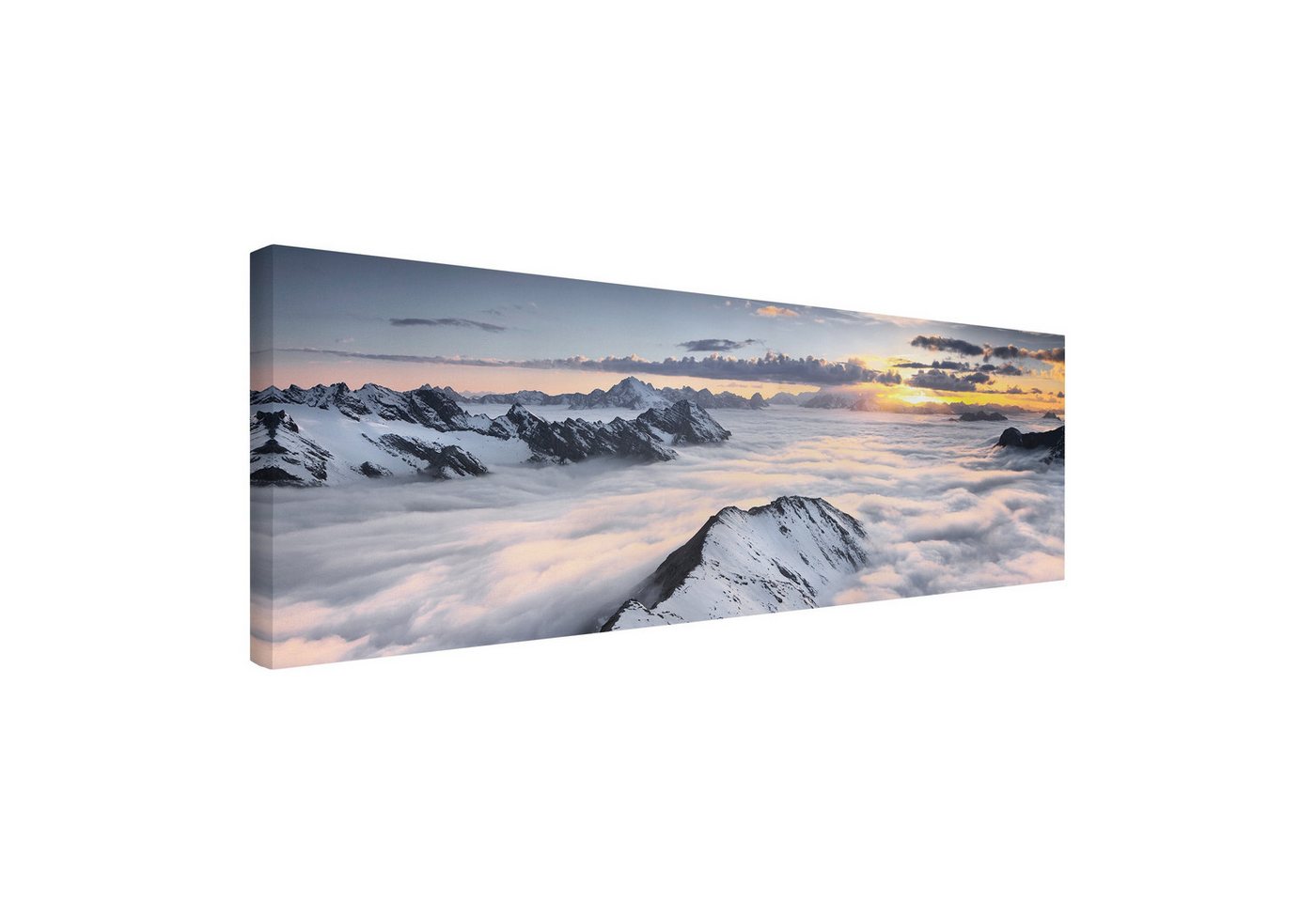 Bilderdepot24 Leinwandbild Berge Natur Modern Blick Wolken Berge weiss Bild auf Leinwand XXL, Bild auf Leinwand, Leinwanddruck in vielen Größen von Bilderdepot24